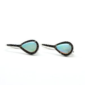 Opal and black diamond earrings