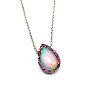 Opal and ruby necklace