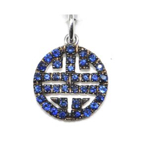 pendant chinese auspicious symbol sapphires and white gold