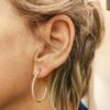 Rose gold and diamond hoop earring