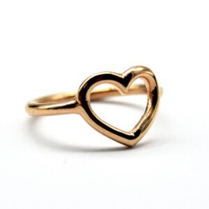 Rose gold heart wire ring