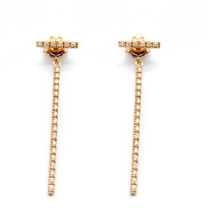 Rose gold and diamond dangle earrings