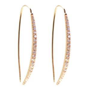 Line earrings in rose gold and diamonds